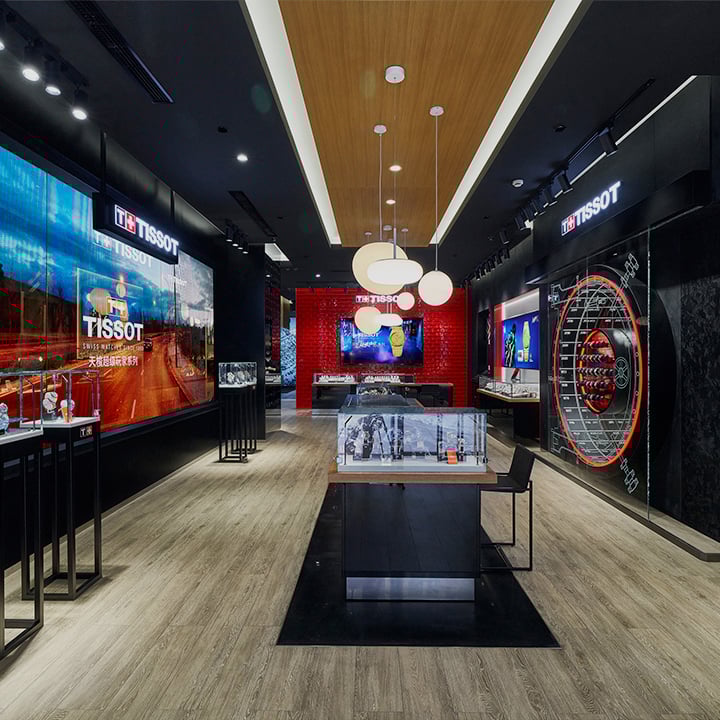 Interior of a Tissot retail store