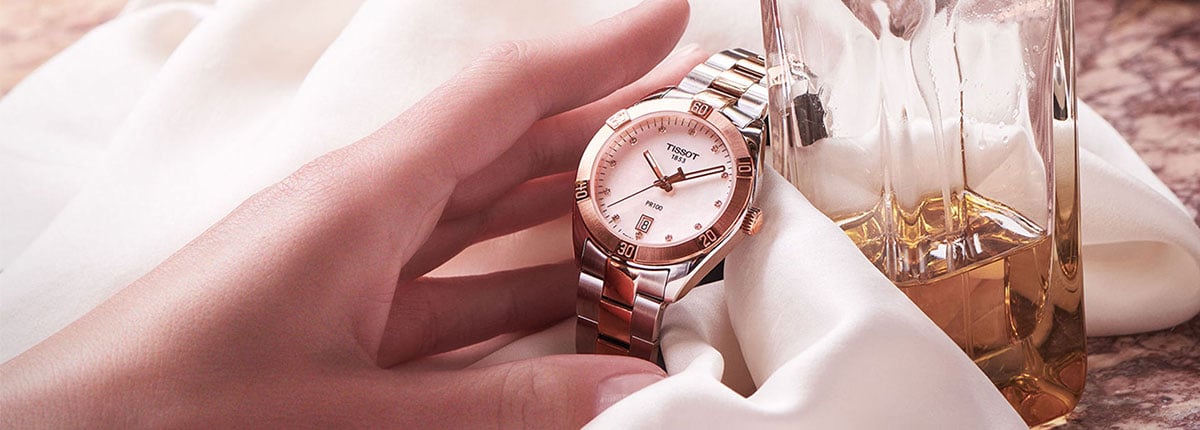 Tissot PR 100 Sport chic en rose clair