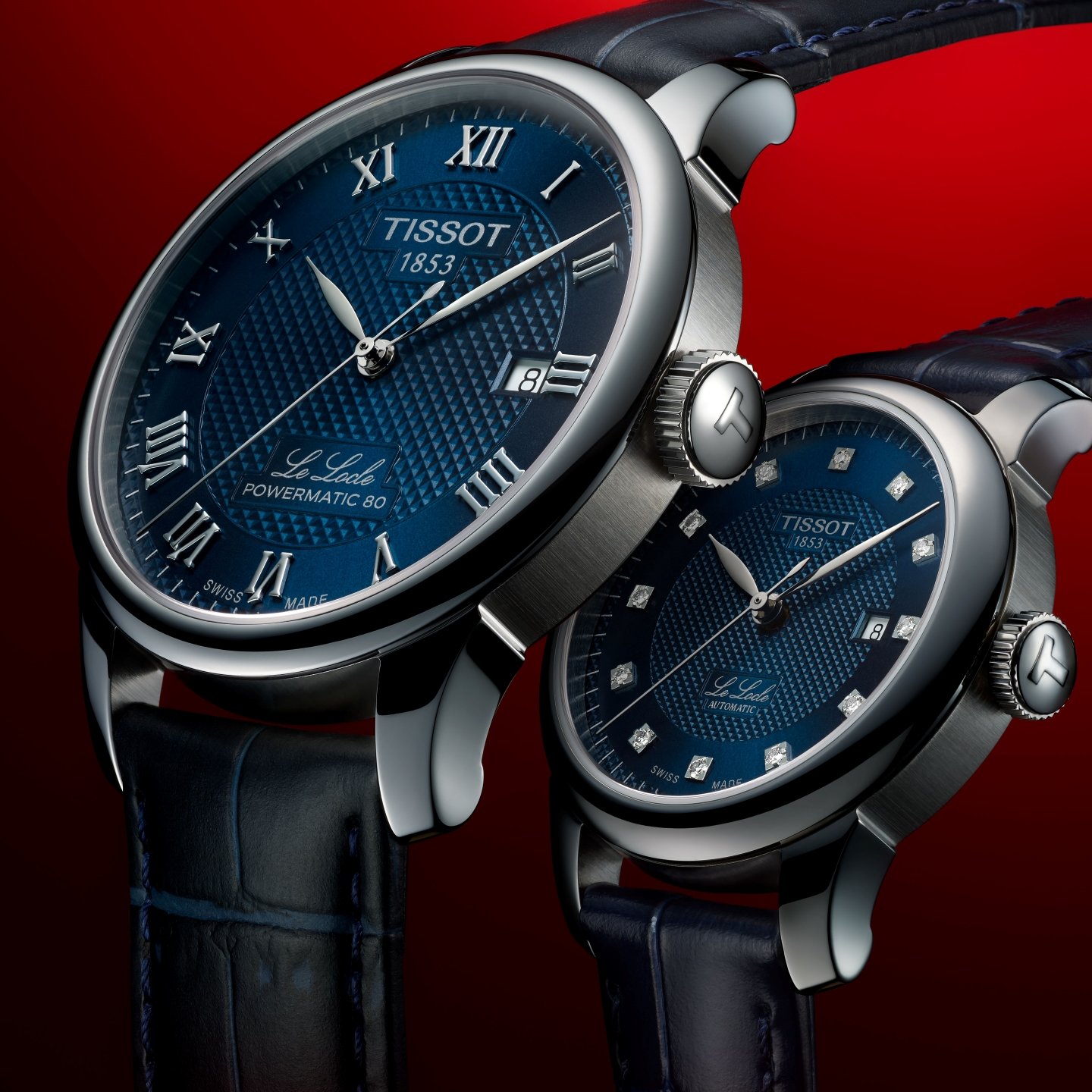 Close up of a Tissot Le Locle 20th anniversay dial 